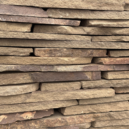 Камень для подпорной стенки песчаник дикий серо-зеленый толщ. 15 мм