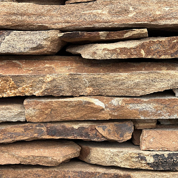 Камень для подпорной стенки дикий "Тигровый" толщ. 40-50 мм