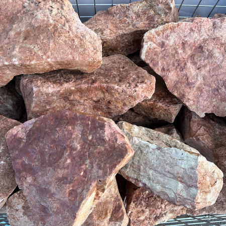 Бутовый камень известняк красно-розовый фр. 9-15 см