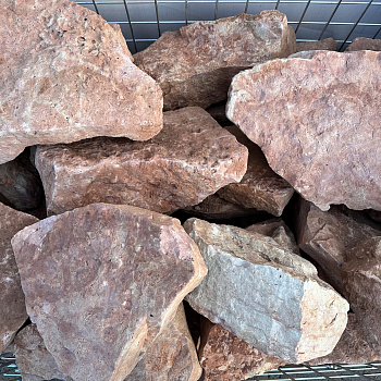 Бутовый камень известняк красно-розовый фр. 9-15 см