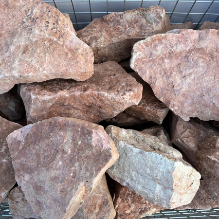 Бутовый камень известняк красно-розовый фр. 9-15 см