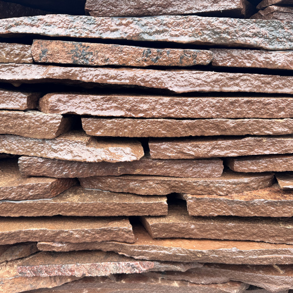 Плитняк песчаник дикий терракотовый толщ. 15 мм