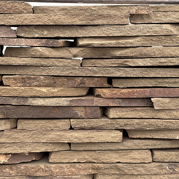 Камень для подпорной стенки песчаник дикий серо-зеленый толщ. 15 мм