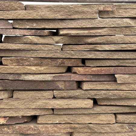 Камень для подпорной стенки песчаник дикий серо-зеленый толщ. 15 мм