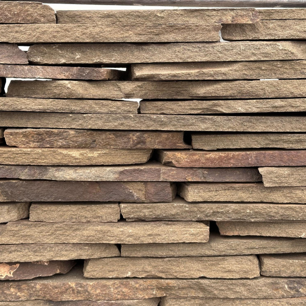 Камень для подпорной стенки песчаник дикий серо-зеленый толщ. 15 мм