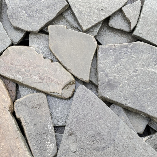 Плитняк песчаник галтованный серо-зеленый толщ. 20 мм