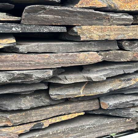 Камень для подпорной стенки графит дикий толщ. 15-30 мм