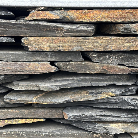 Камень для подпорной стенки графит дикий толщ. 15-30 мм