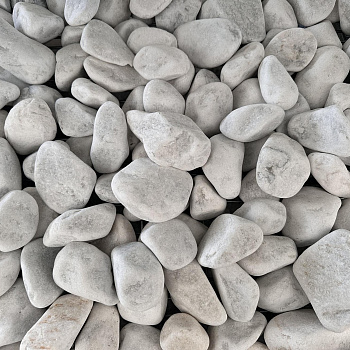 Галька мраморная белая фр. 60-90 мм