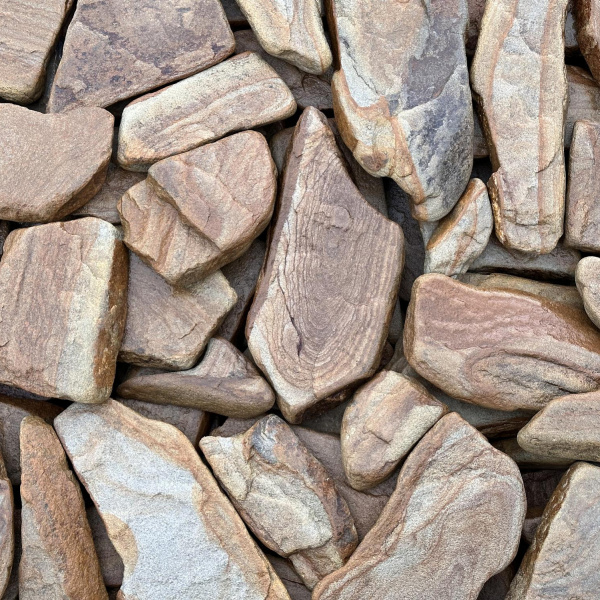 Плитняк песчаник галтованный "Тигровый" толщ. 30-40 мм