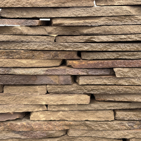 Камень для подпорной стенки песчаник дикий серо-зеленый толщ. 15 мм