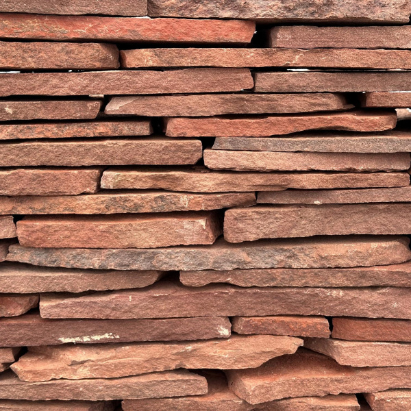 Камень для подпорной стенки дикий терракотовый толщ. 15 мм