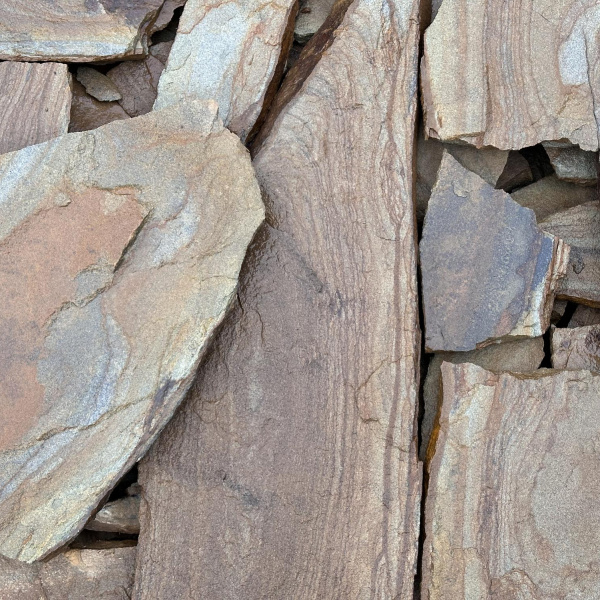 Плитняк песчаник дикий "Тигровый" толщ. 20-30 мм